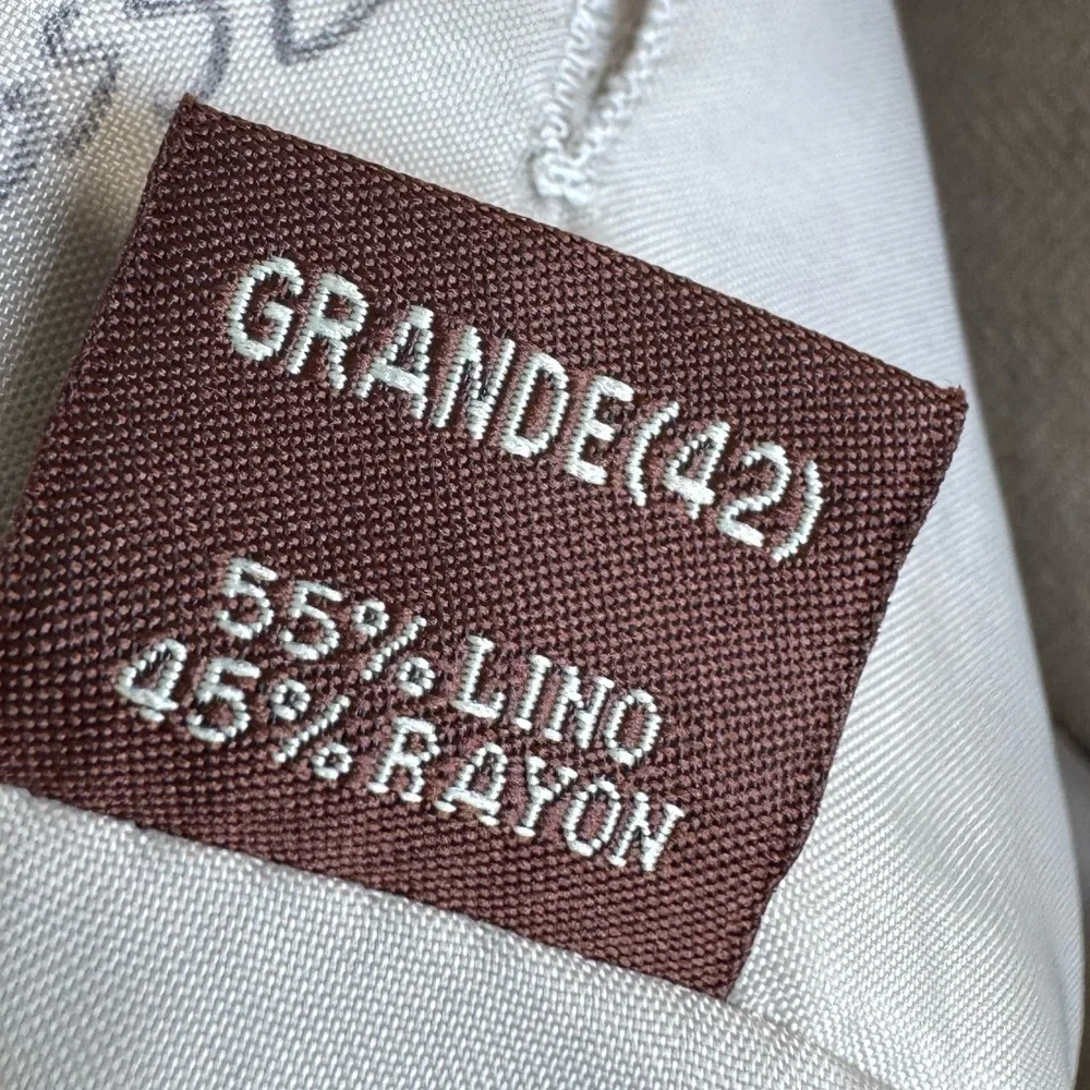Cubavera Linen Blend Sport Coat Blazer Cream Sz 42 Resort Summer Wedding Beach